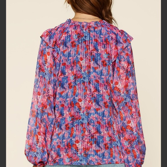 Skies are Blue smocked top. Worn once. 60 retail - Picture 2 of 8